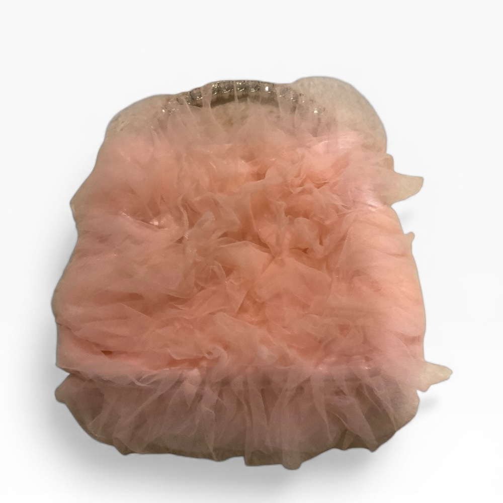 Source Unknown Pink Ruffle Tulle Shoulder Bag with Chain Strap - Picture 3 of 8